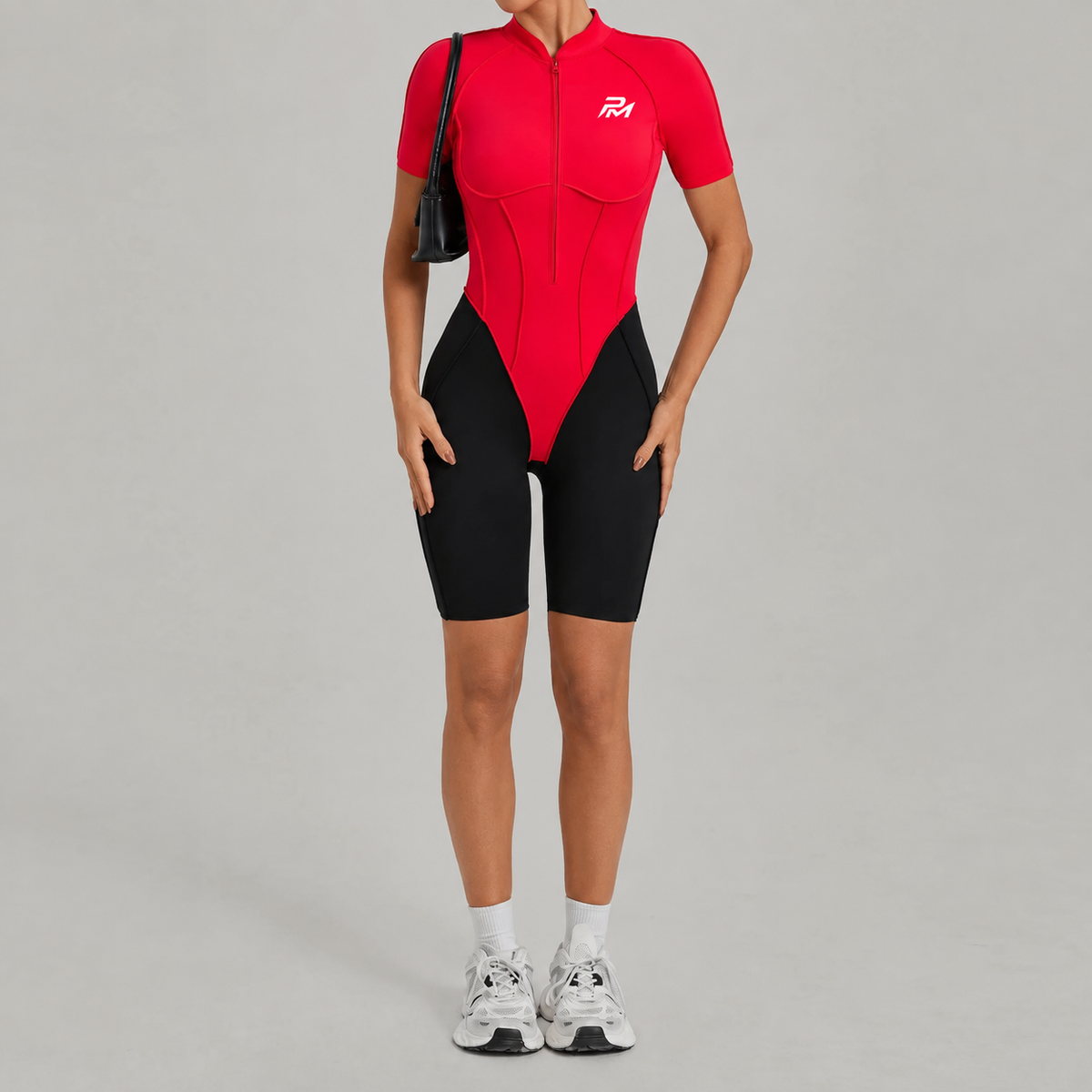 Color Block Zip Bodysuit
