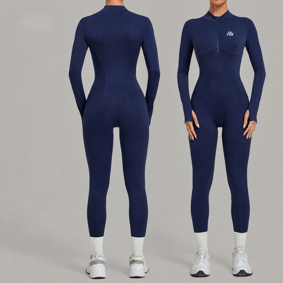 Long Sleeve Zip Jumpsuit