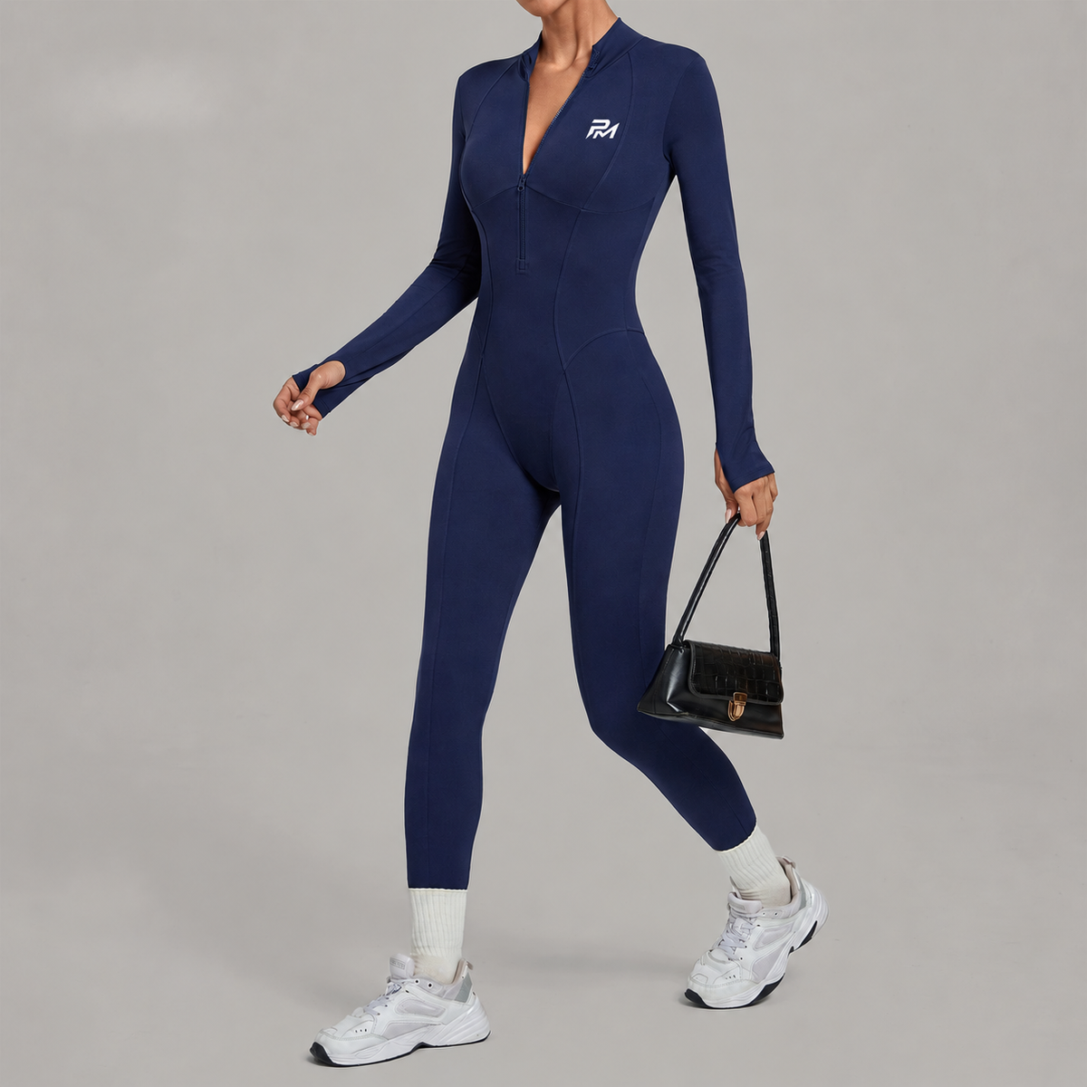 Long Sleeve Zip Jumpsuit
