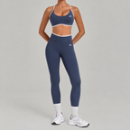 Contrast Trim Leggings Set