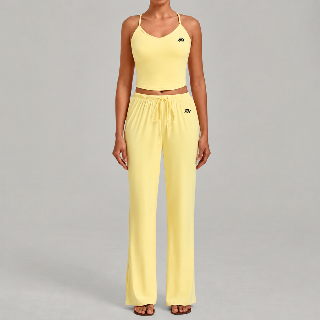 Drawstring Vest Pants Set
