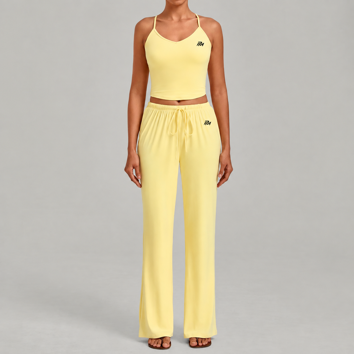 Drawstring Vest Pants Set