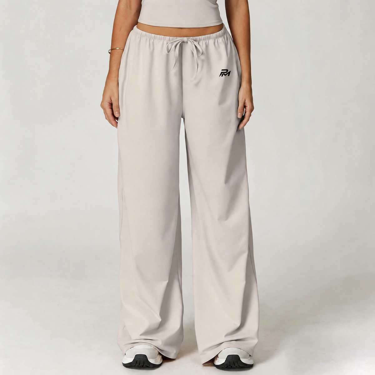Draped Wide-Leg Pants
