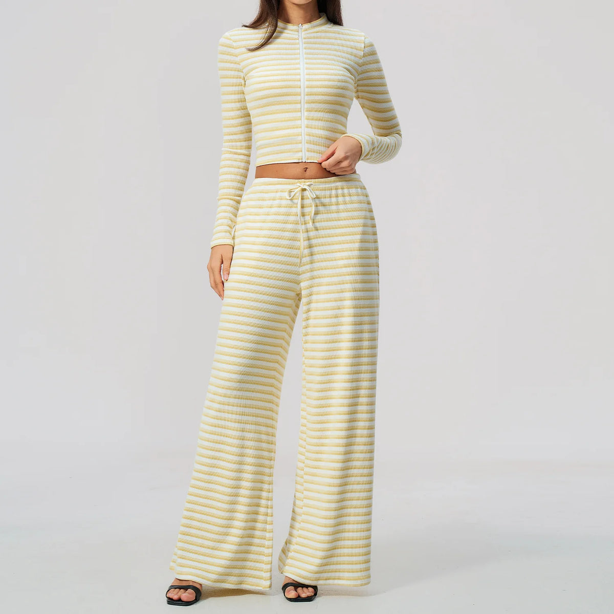 Ribbed Zip Top Set