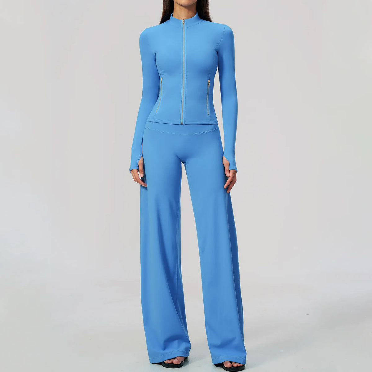 Zip Jacket Wide-Leg Set