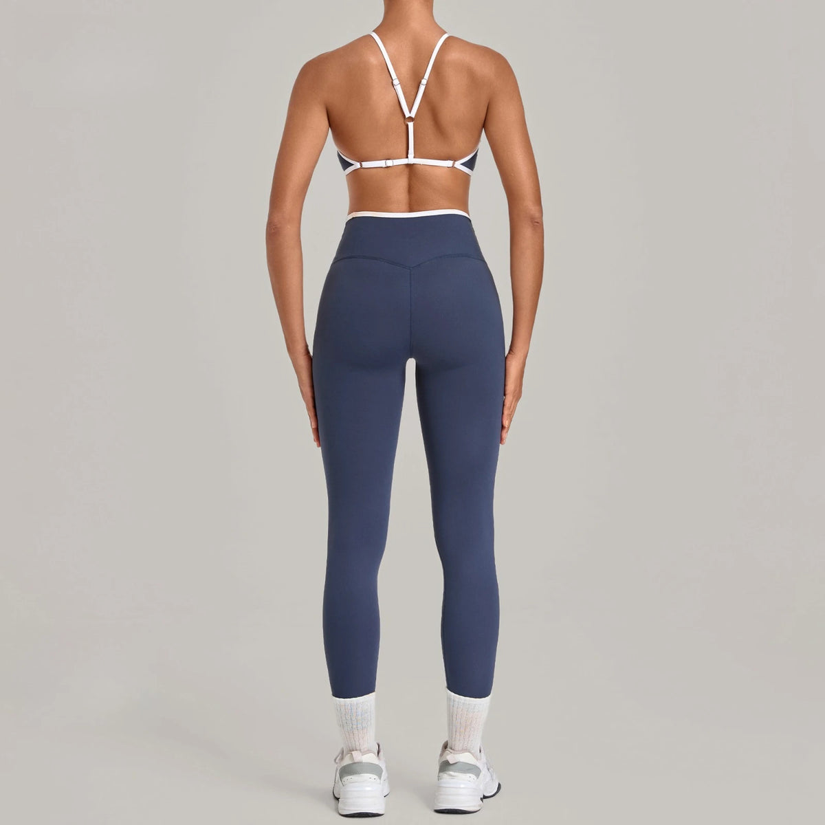 Contrast Trim Leggings Set