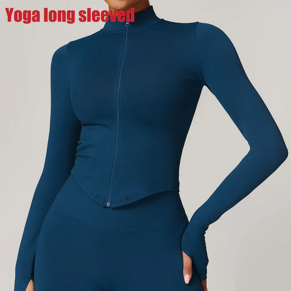 Ribbed Stand Collar Jacket