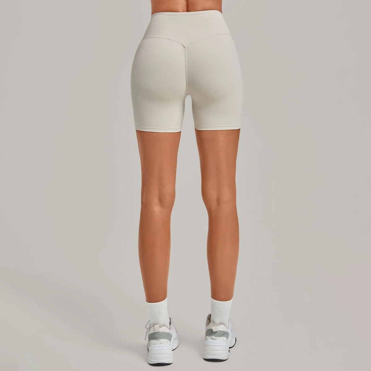 Ruched High-Rise Shorts