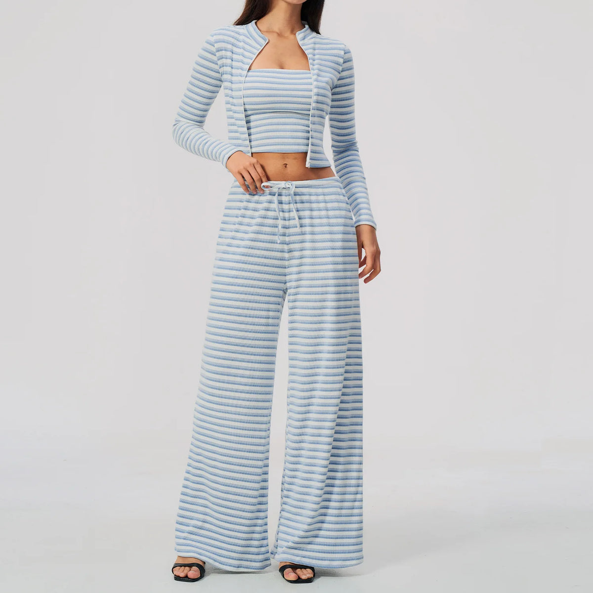 Ribbed Zip Top Set