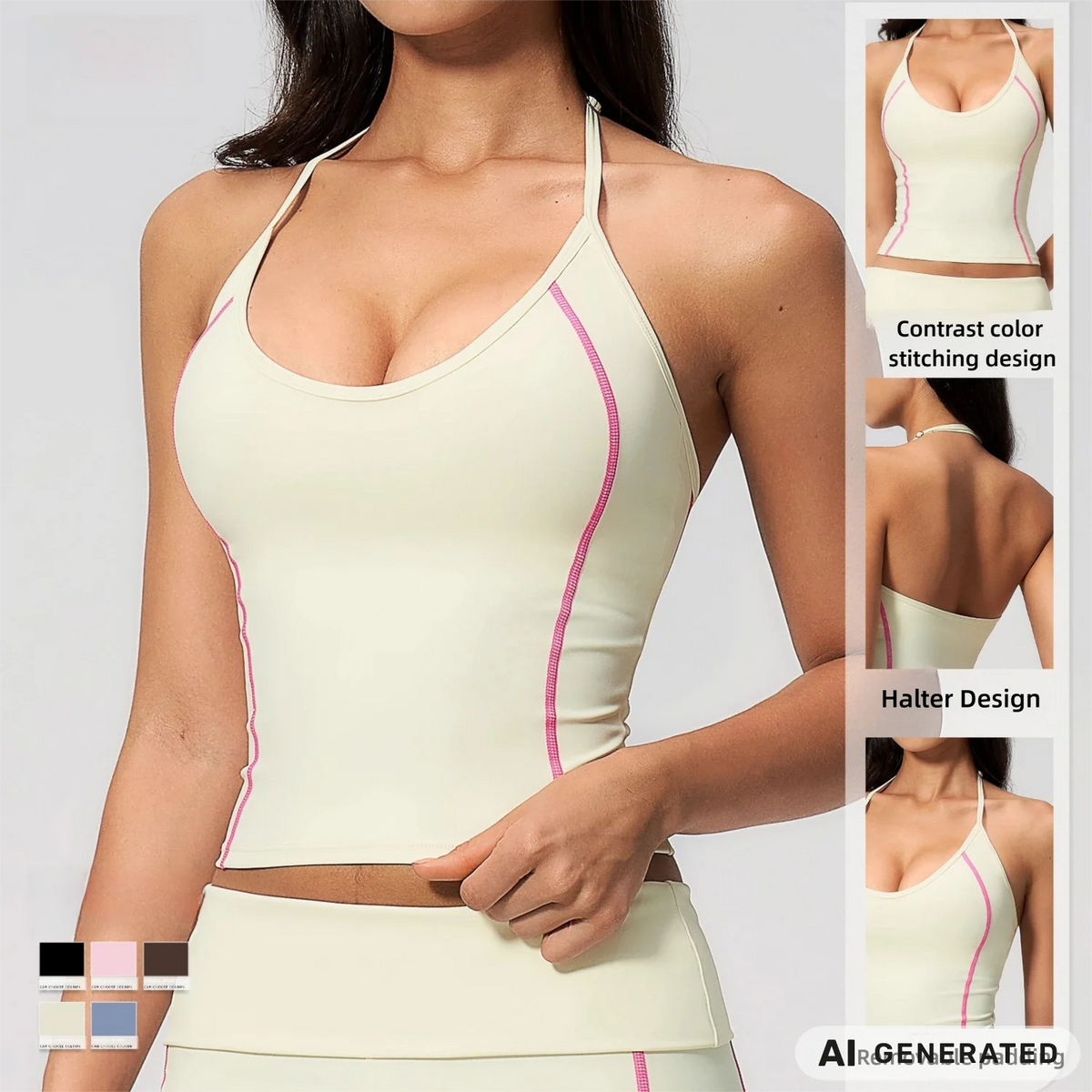 Piping Halter Bra Tank