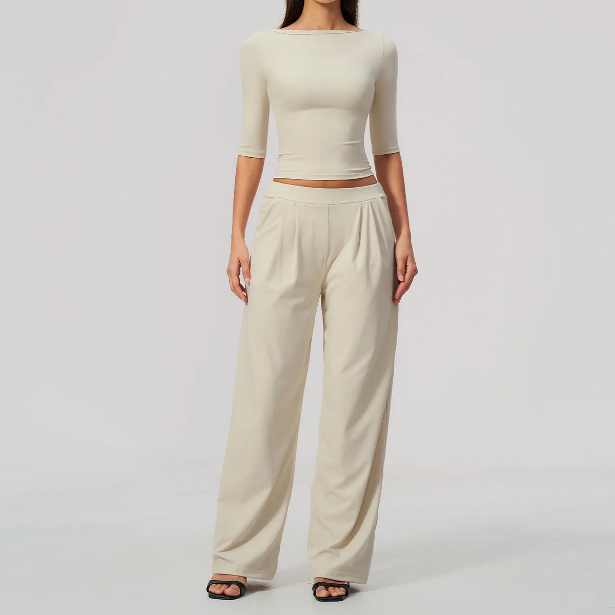 Boat Neck Wide-Leg Set