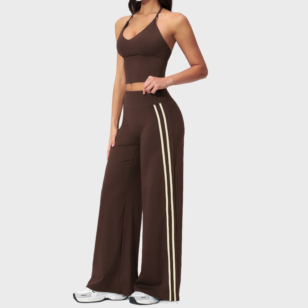 Y-Back Stripe Pants Set