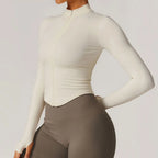 Ribbed Stand Collar Jacket