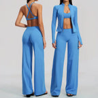 Zip Jacket Wide-Leg Set