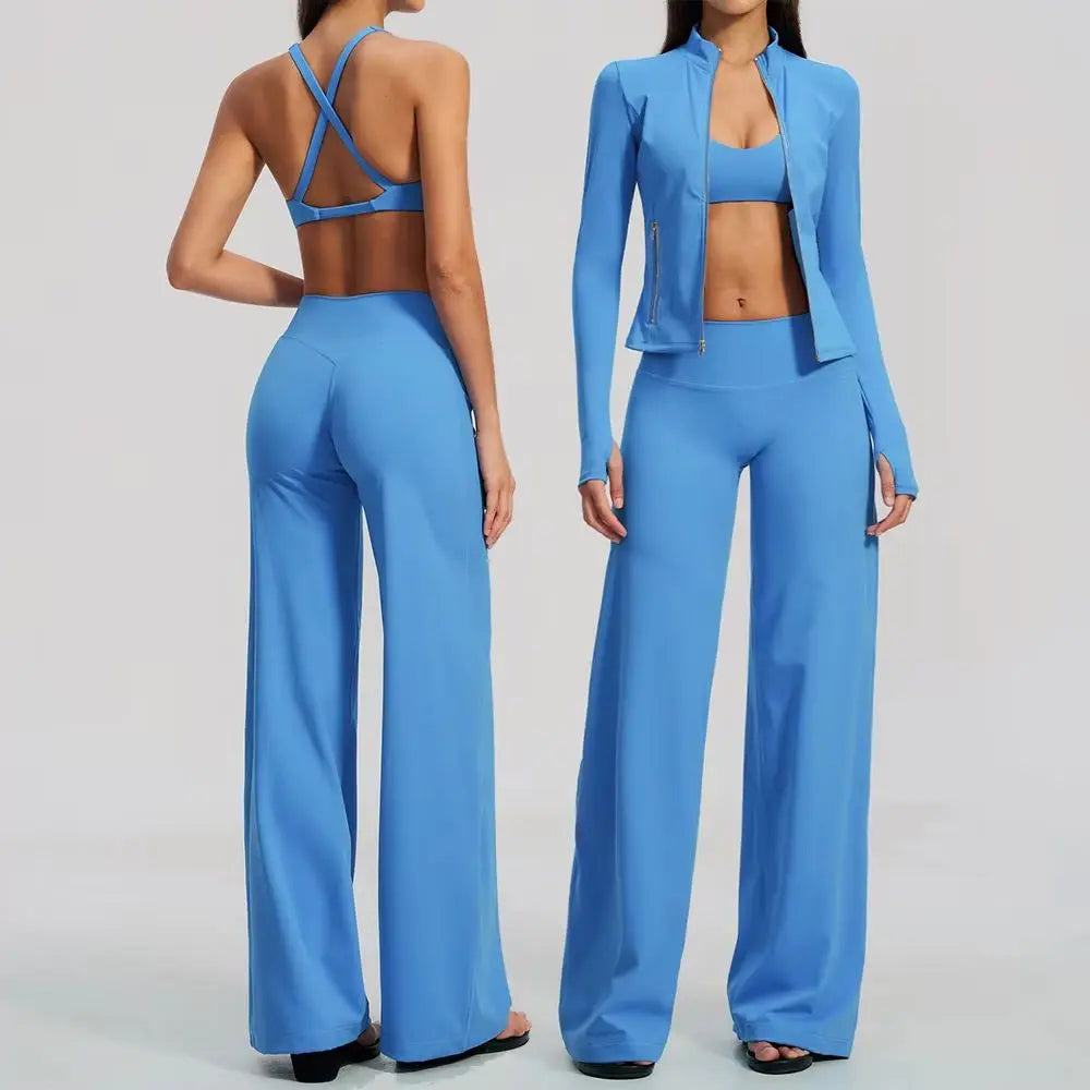 Zip Jacket Wide-Leg Set