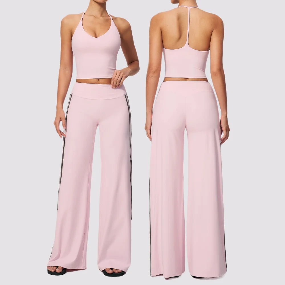 Y-Back Stripe Pants Set