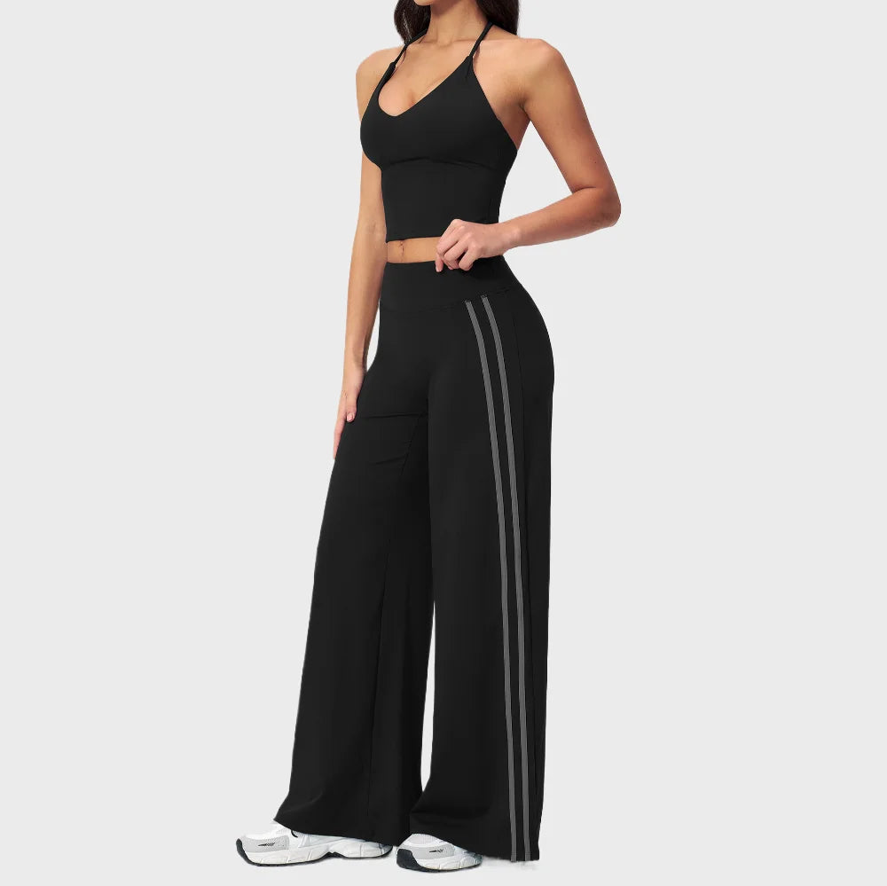 Y-Back Stripe Pants Set