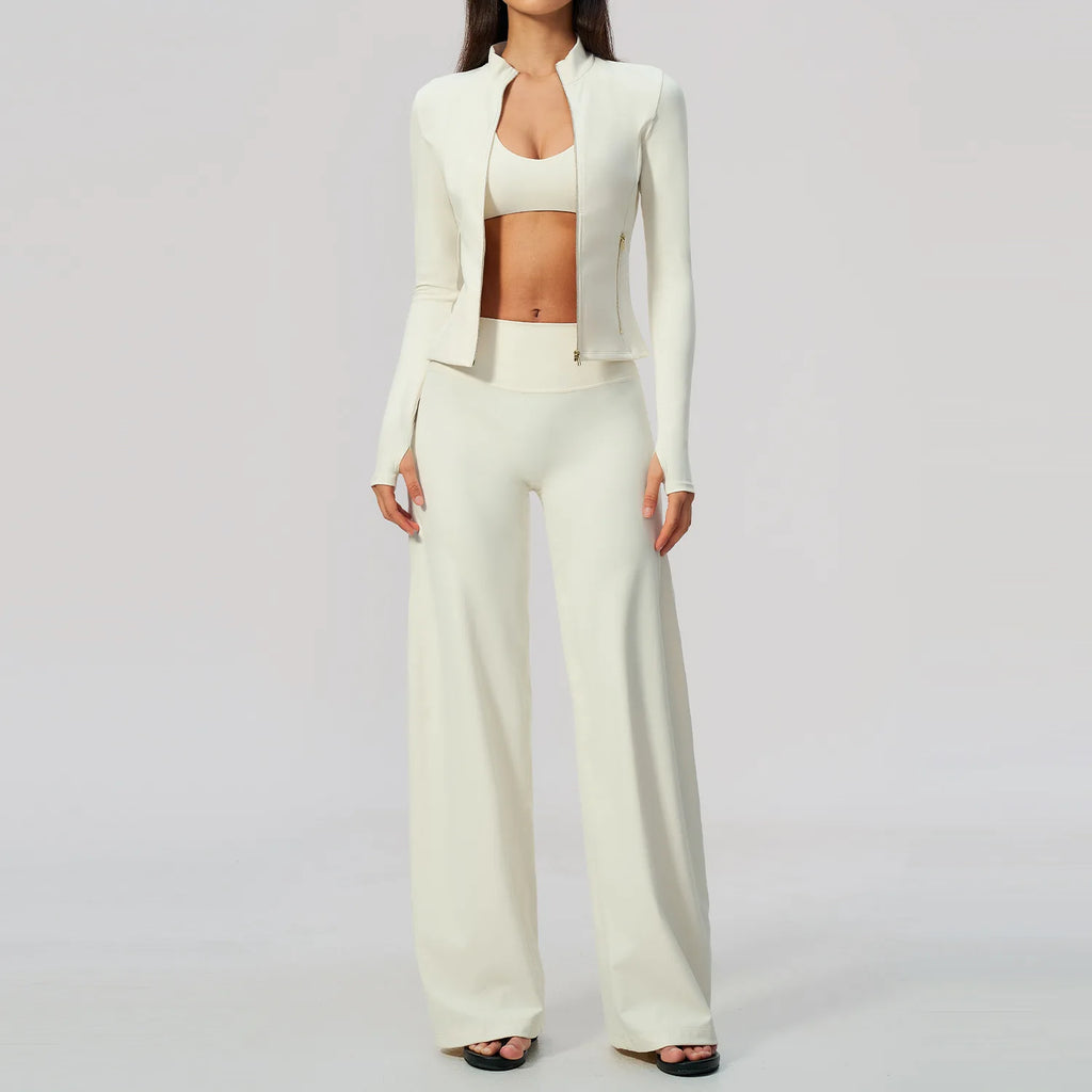 Zip Jacket Wide-Leg Set
