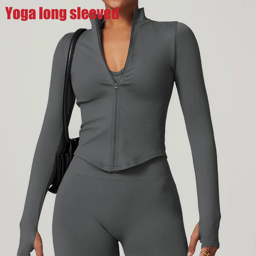 Ribbed Stand Collar Jacket