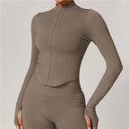 Ribbed Stand Collar Jacket