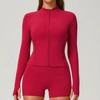 Stand Collar Zip Cardigan