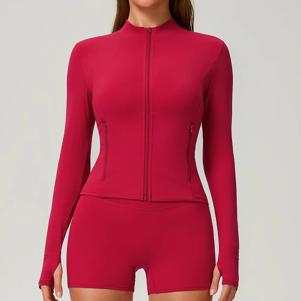 Stand Collar Zip Cardigan