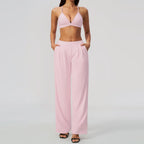 Pleated Wide-Leg Set
