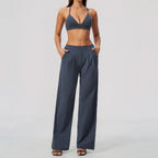 Pleated Wide-Leg Set