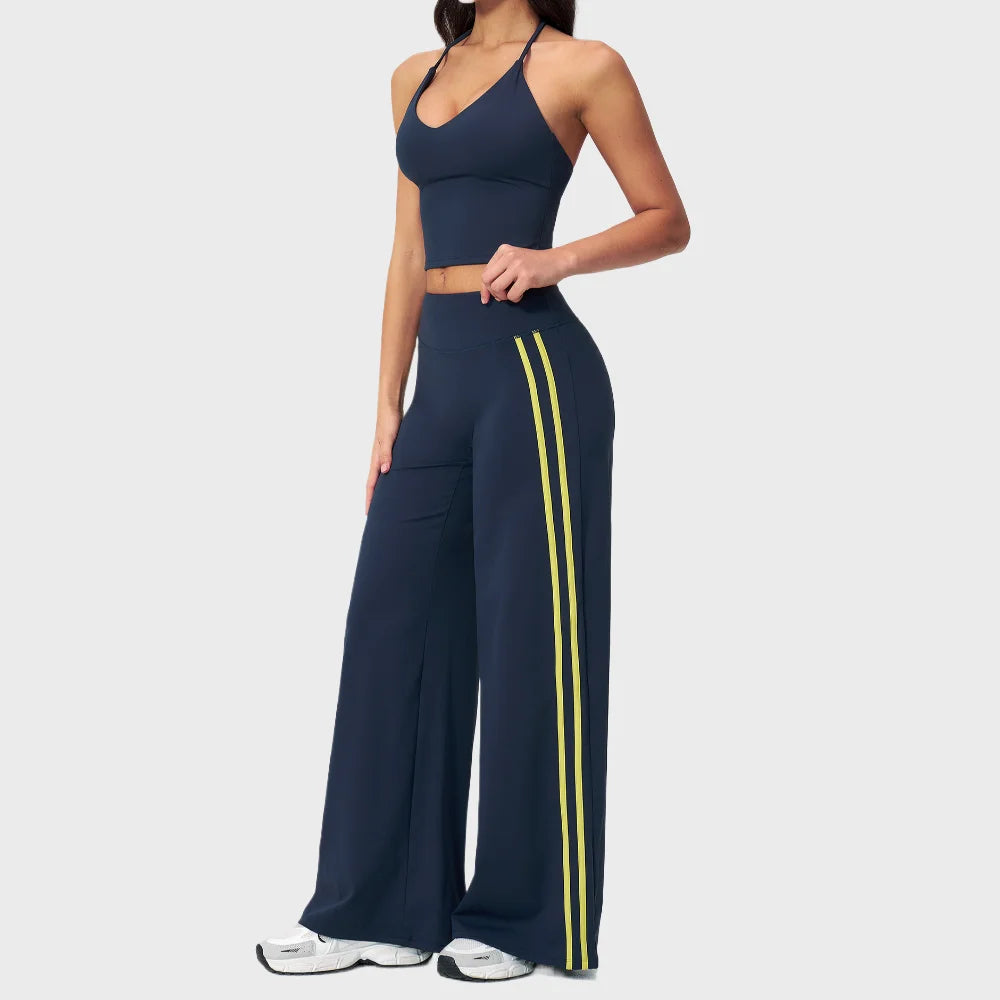 Y-Back Stripe Pants Set