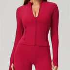 Stand Collar Zip Cardigan