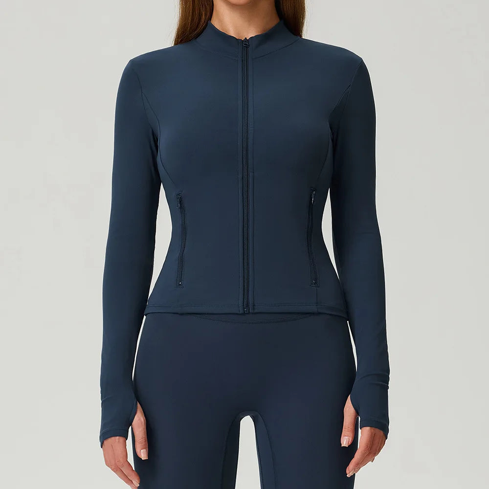 Stand Collar Zip Cardigan