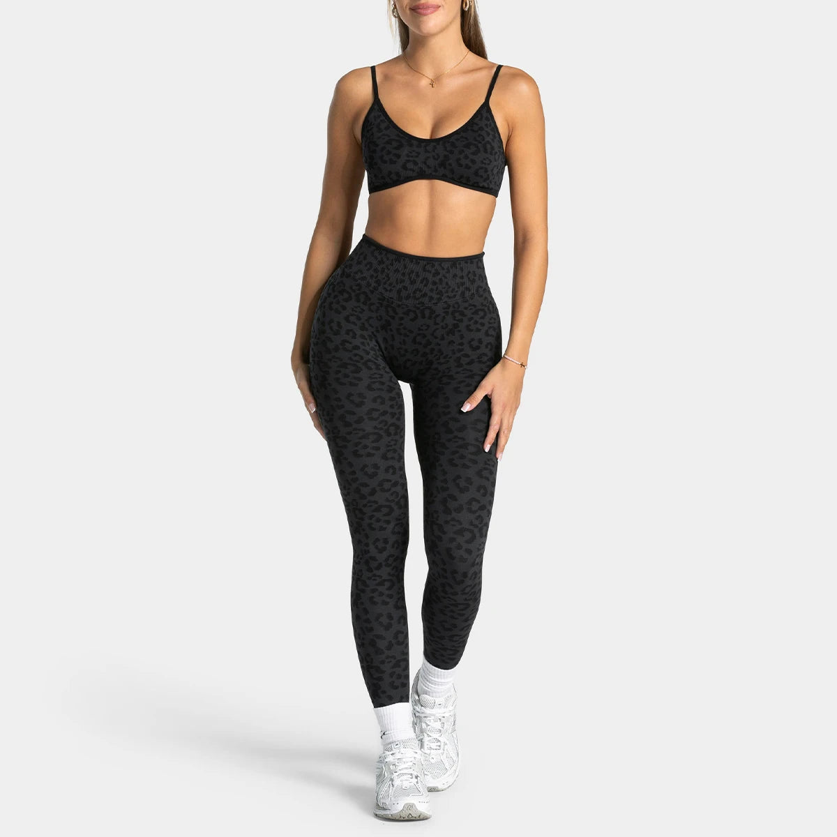 Leopard Block Pants Set