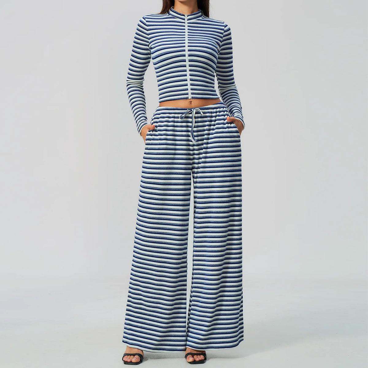 Ribbed Zip Top Set
