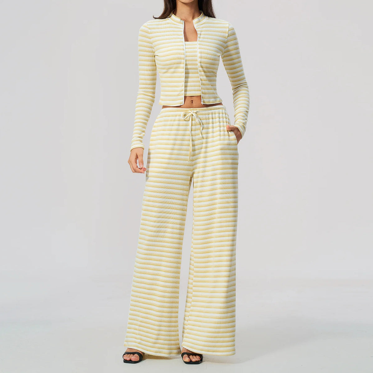 Ribbed Zip Top Set