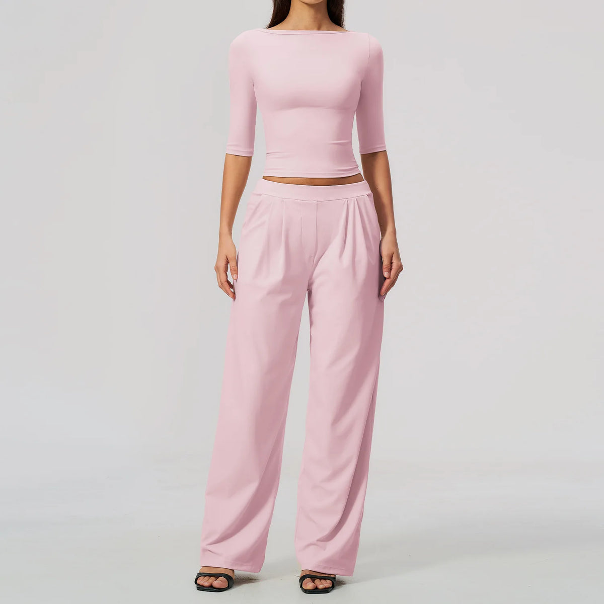 Boat Neck Wide-Leg Set