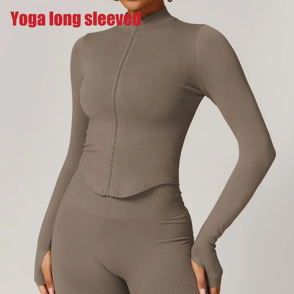 Ribbed Stand Collar Jacket