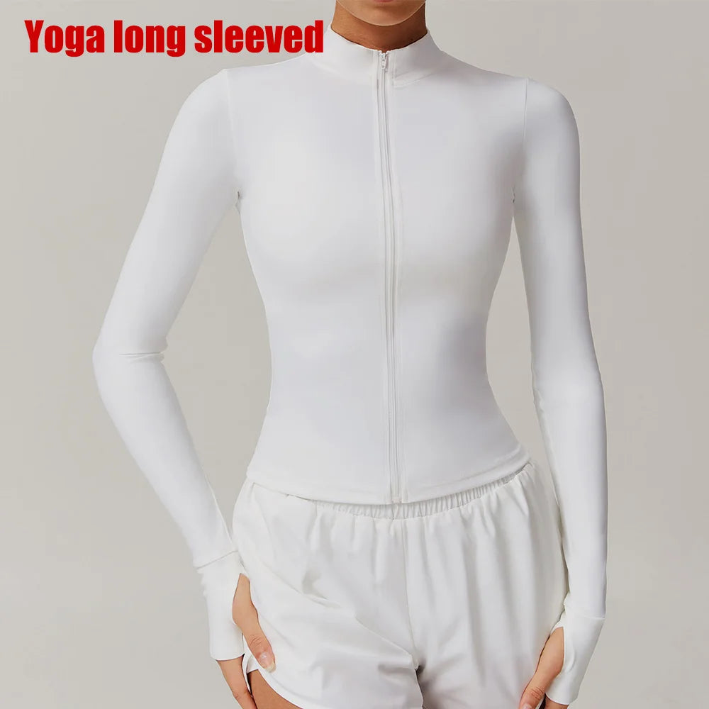 Solid Zip Crop Top