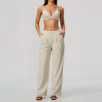 Pleated Wide-Leg Set