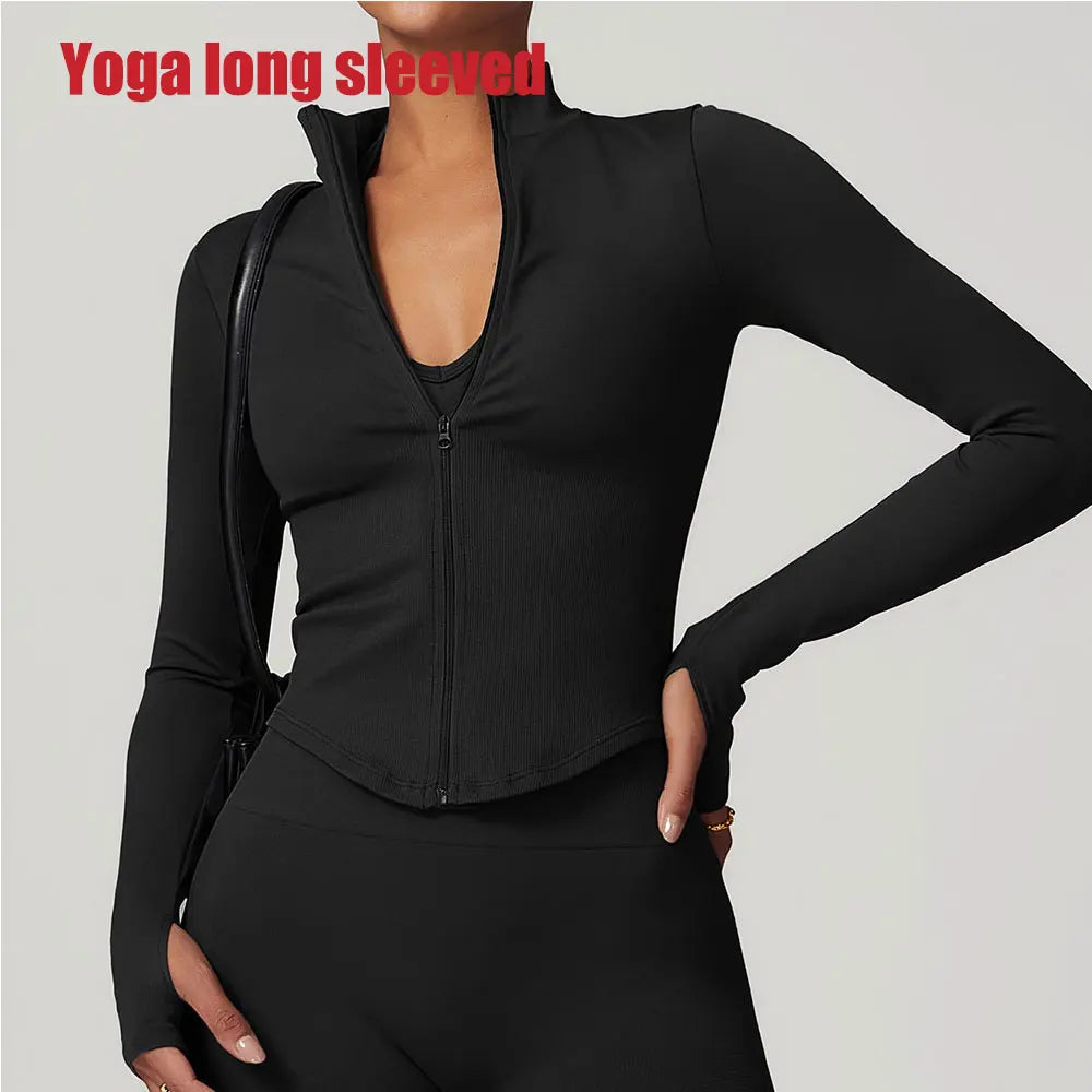 Ribbed Stand Collar Jacket