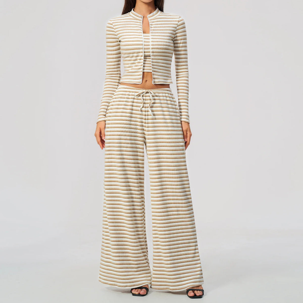 Ribbed Zip Top Set
