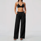 Pleated Wide-Leg Set