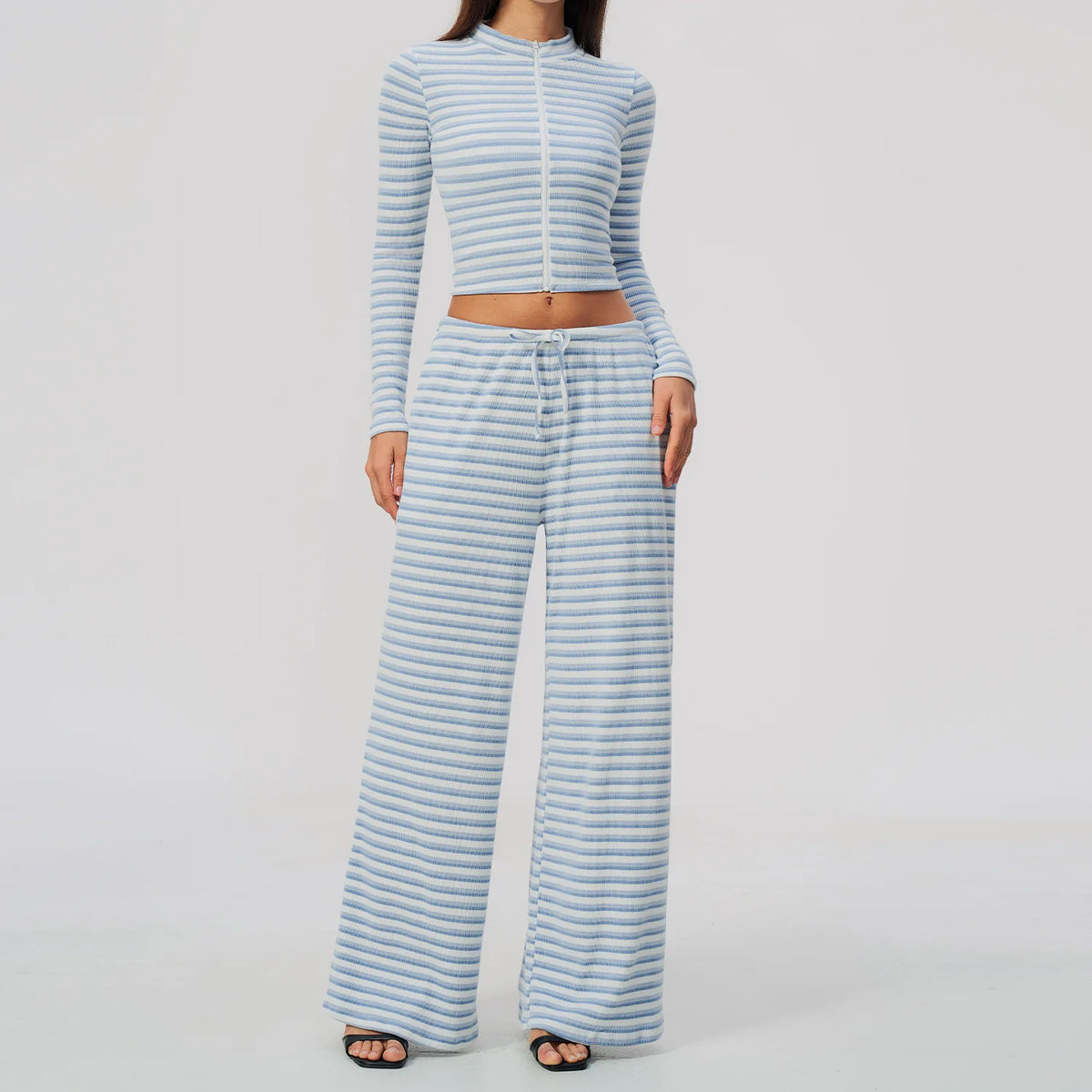 Ribbed Zip Top Set