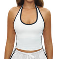 Color Trim Halter Bra