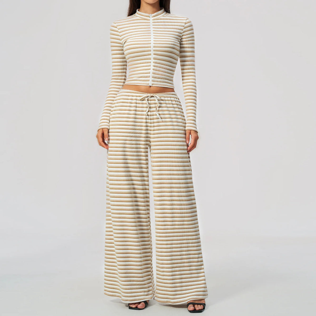 Ribbed Zip Top Set