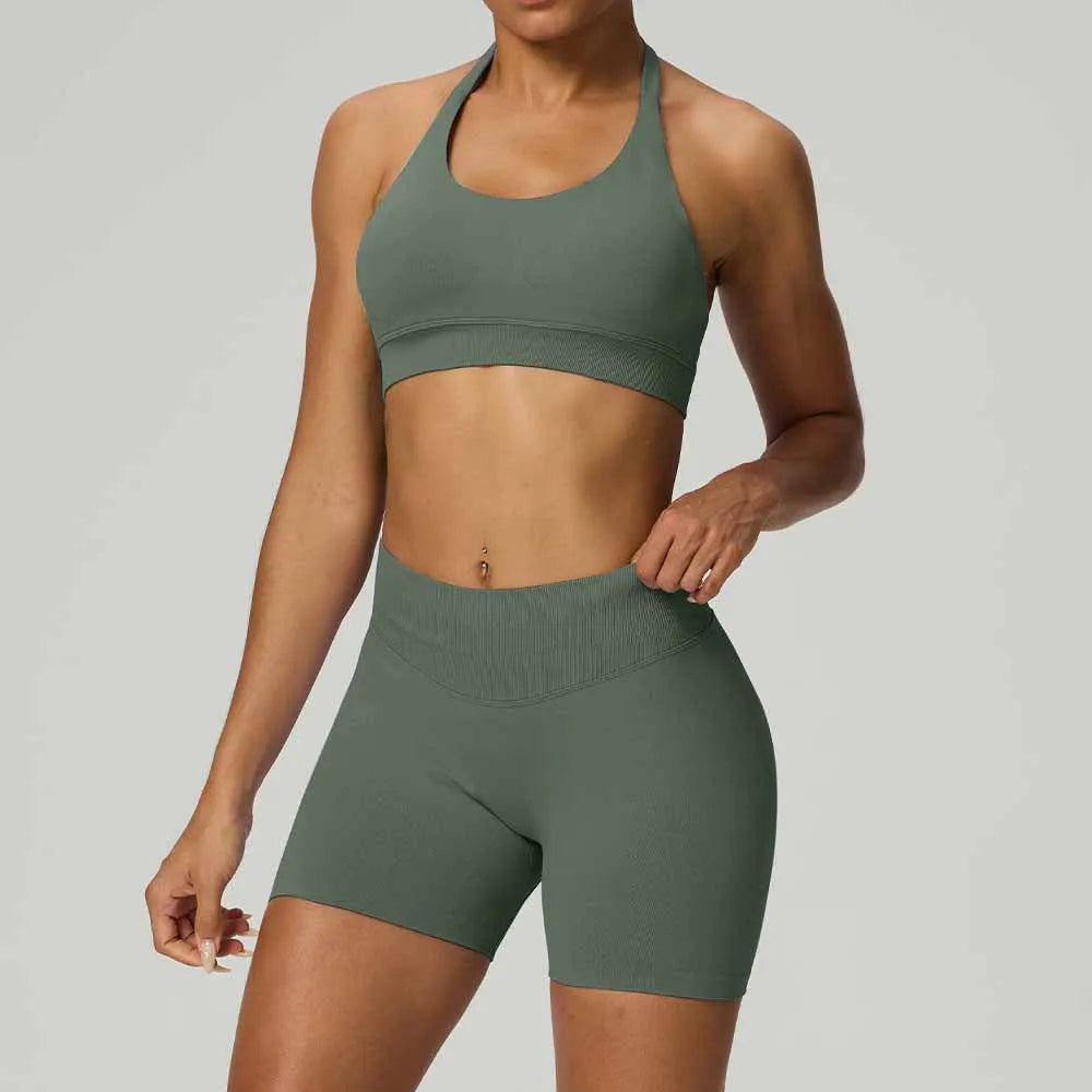 Halter Corset Shorts Set