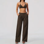 Pleated Wide-Leg Set