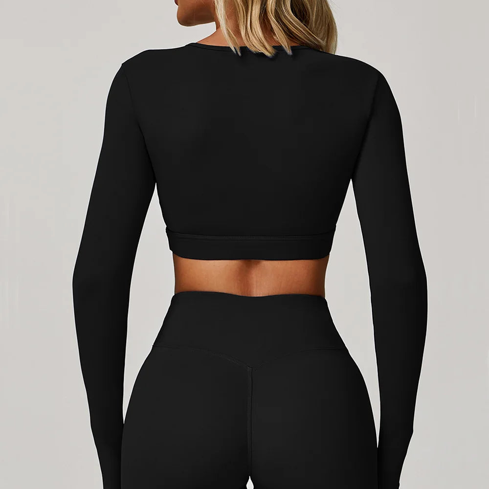 Hollow-Out Long Sleeve Top