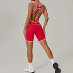 Hollow-Back Short Romper
